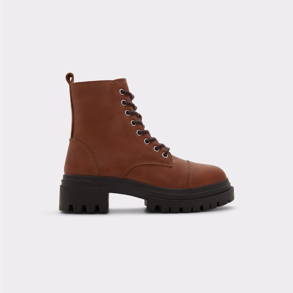 ALDO Leather Lace-Up Combat Boots